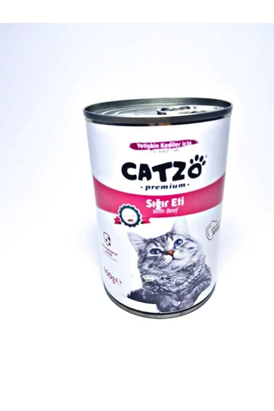 Catzo Yetişkin Kedi Maması Sığır Etli Konserve 400 G