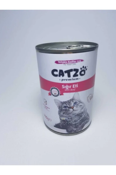 Catzo Kedi Maması Sığır Eti 400 gr Konserve
