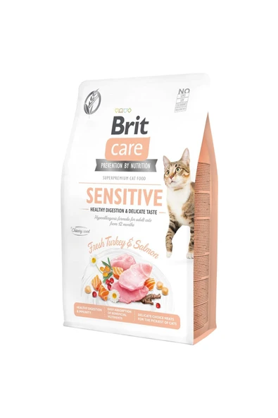 Brit Care Sensitive Hypoallergenic Hindili Ve Somonlu Tahılsız Yetişkin Kedi Maması 2 Kg