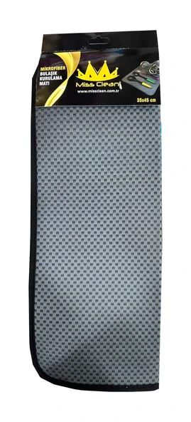 Miss Clean Mikrofiber Mutfak Bulaşık Kurutma Durulama Matı Pedi 35x45 Cm. - Siyah - 1 Adet ürün görseli 1
