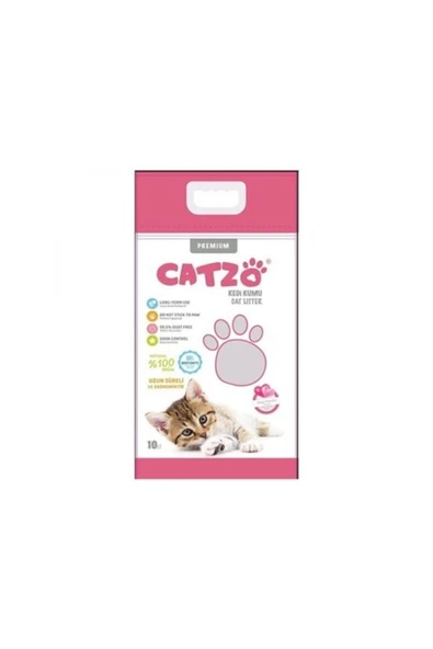 CATZOO Catzo Bentonit Bebek Pudra Kokulu Topaklanan Kedi Kumu 10 Lt