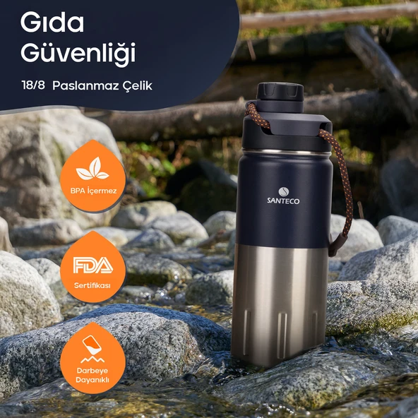 Santeco Ktwo Sporcu Termosu 500 Ml-Lacivert - 8