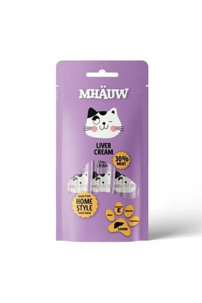 MHAUW Ciğerli Kremalı Sıvı Kedi Ödülü 15gr 4lü