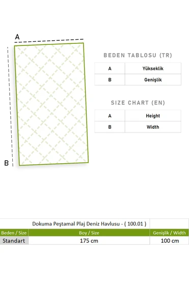 Dokuma Peştamal Plaj Deniz Havlusu Mavi mv Tek Beden Mavi - 6