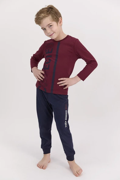 RolyPoly 2542 Connected Bordo Erkek Çocuk Pijama Takımı - 4