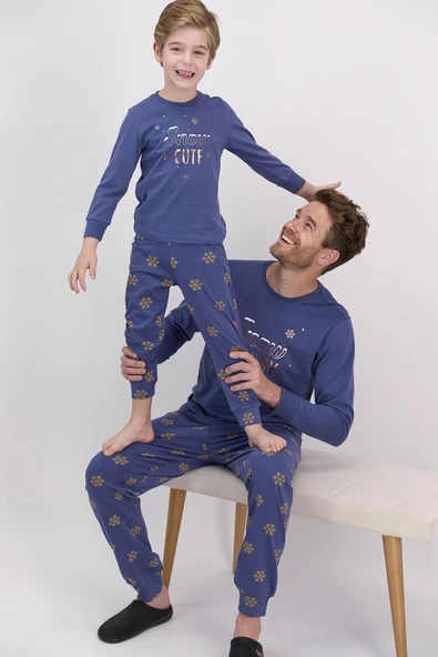 Arnetta 1560 Snow Funny İndigo Erkek Çocuk Uzun Kol Pijama Takımı - 2