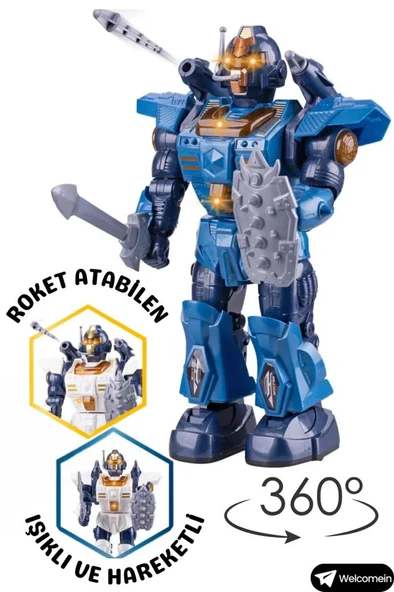 Ceren Ctoys Walking Sesli Ok Atan ve 360 Derece Dönen Robot 6051 - 6