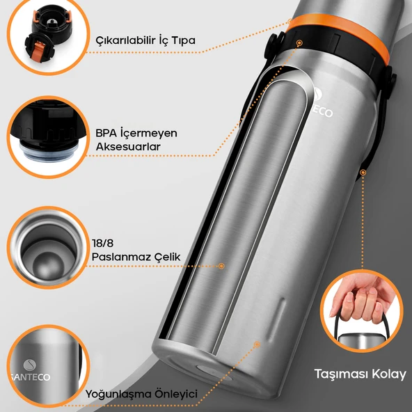 Santeco Geilo Çok Amaçlı Çelik Termos- 1.2 L - 4