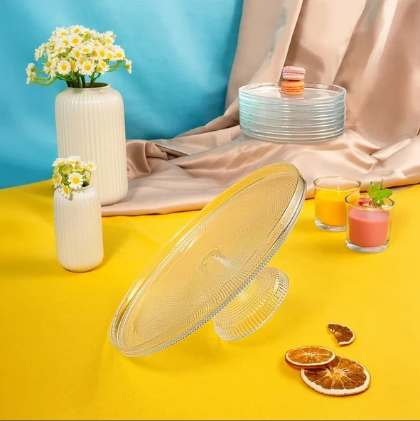 Fecra Loren 7 Parça Pasta ve Sunum Seti Natürel - 2