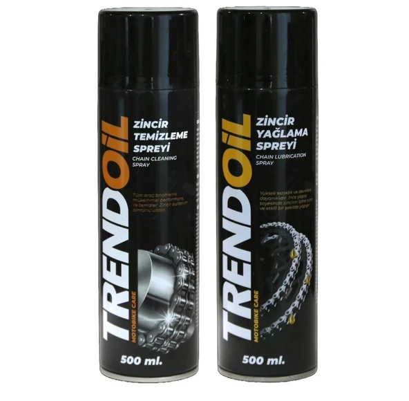 TRENDOİL MOTOSİKLET ZİNCİR TEMİZLEME VE YAĞLAYICI SPREYİ 500'er ML