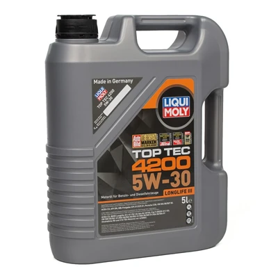 LIQUI MOLY 5W-30 Motor Yağı Tam Sentetik Top Tec 4200 5 Litre - 1