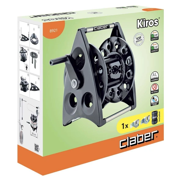 Claber 8921 Kiros Duvara Monte 40 mt Hortum Makarası - 2