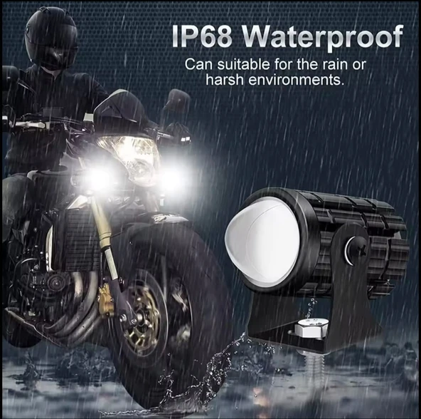 E Bike Led Far Elektrikli Scooter Farı Elektrikli Motosiklet E Bisiklet Far 12v-80v-Uyumlu 2 Adet - 4