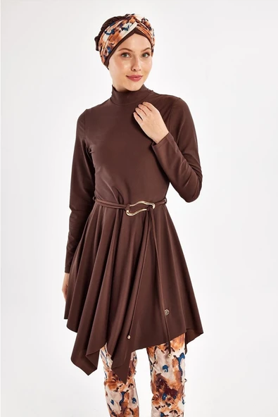 Adasea Kadın Sarah Uzun Kollu Tam Kapalı Tesettür Mayo 1122 Kahverengi - 4