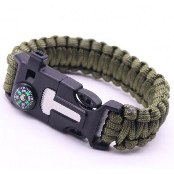 Acil Durum Taktiksel Paracord Hayatta Kalma Bilekliği Survival Çok Amaçlı Bileklik - 4
