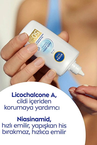 Nivea Sun Hafif Dokulu Yüz Güneş Koruyucu Krem SPF 50 – Yağsız, Mat Görünüm, 40 ml - 4