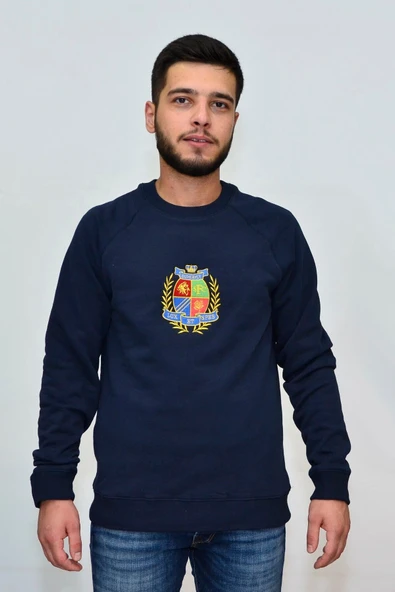 20217 Sıfır Yaka Erkek Sweat Lacivert 2021705