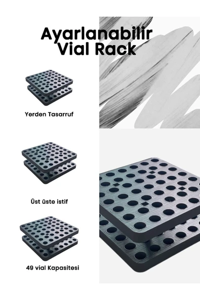 Fatih Laboratuvar Vial Standı Vial Rackı Apartman Dizayn (2li Set) Özel Tasarım - Resim 4