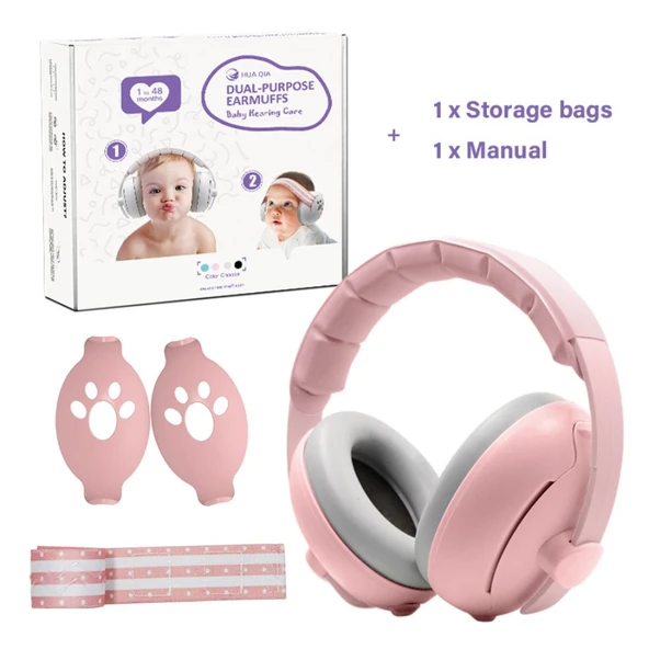 Bebek Gürültü İzolasyon Kulaklıkları - Pembe/Pembe