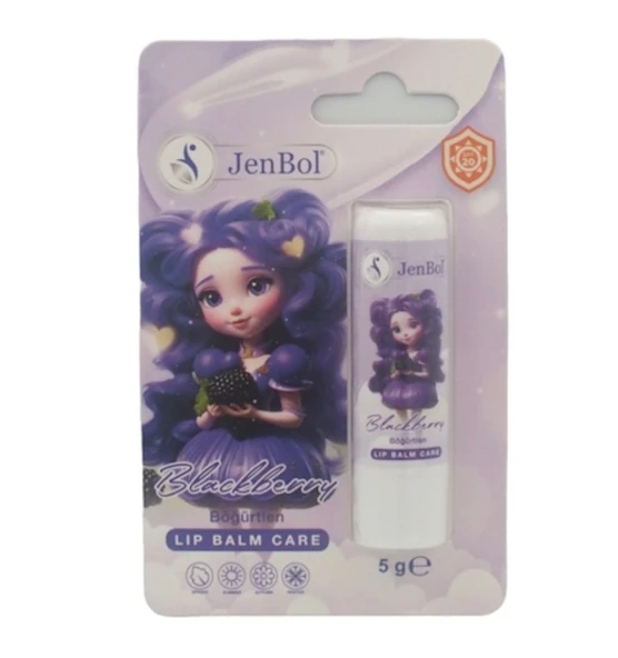 Jenbol Kids Lip Balm Dudak Bakım Kremi Böğürtlen Spf 20 5 gr