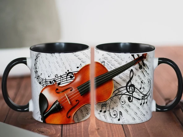 Müzik Aleti Seramik Kupa - Davul Seti Tasarımı - 350ml - 8