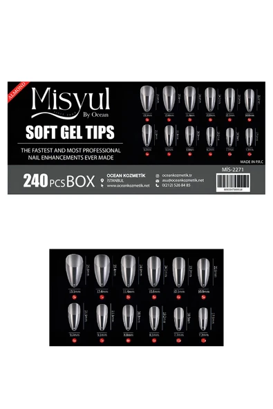 Fontenay Soft Jel Tips Protez Tırnak Tips Uzatma Yeni Nesil 240 Adet Almond