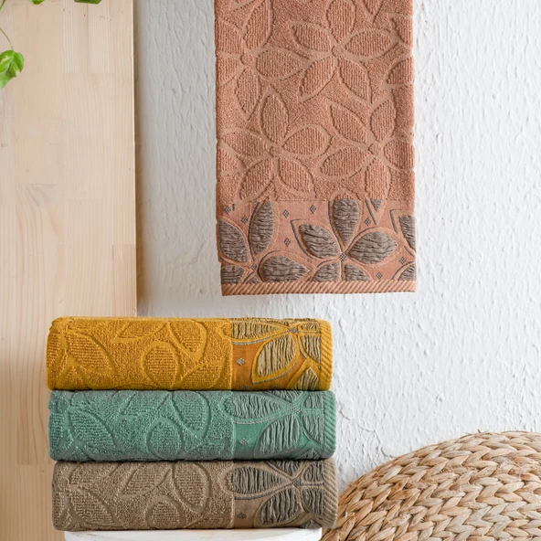 Schafer Home Dolce Jakarlı Havlu 50x90-Kiremit