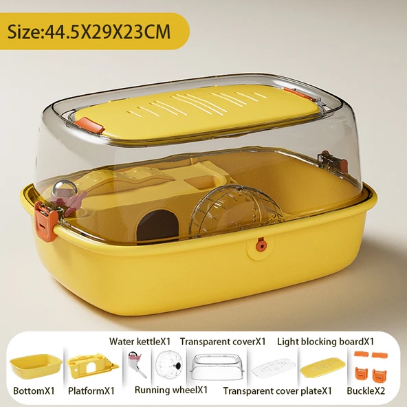 Açık Hamster Kafesi - Sarı - 44.5X29X23CM