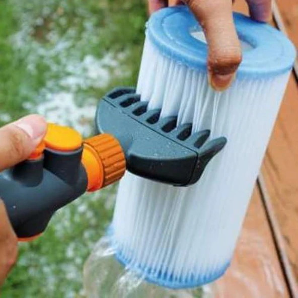 Tekrar Kullanılabilir Filtre Temizleme Fırçası - Plastik - Su Püskürtücülü