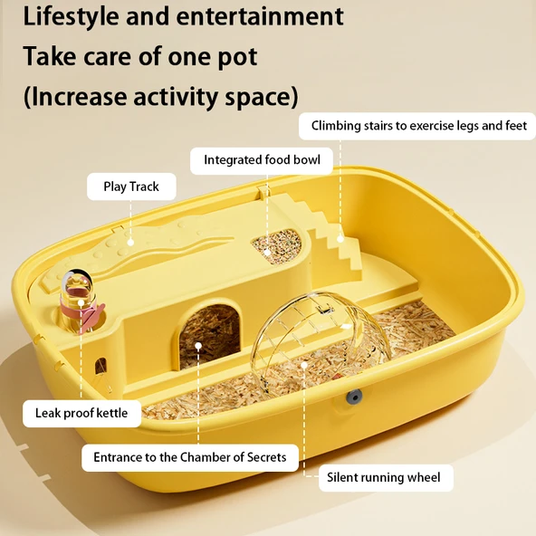 Açık Hamster Kafesi - Gri - 44.5X29X23CM - 8
