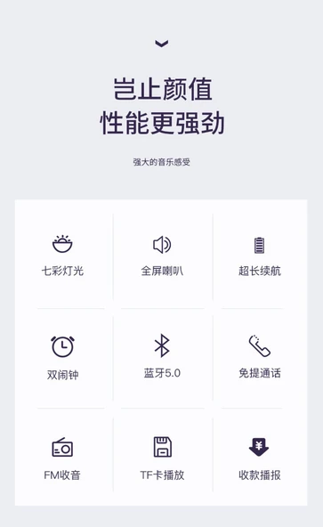 Kablosuz Bluetooth Hoparlör Alarm Saati - Siyah - 4