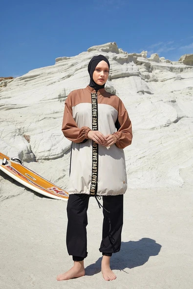 Adasea Kadın Pera Uzun Kollu Tam Kapalı Tesettür Mayo 1211 Siyah - 2