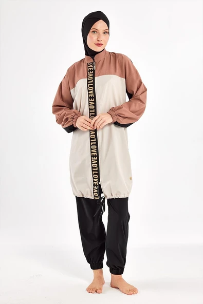 Adasea Kadın Pera Uzun Kollu Tam Kapalı Tesettür Mayo 1211 Siyah - 5