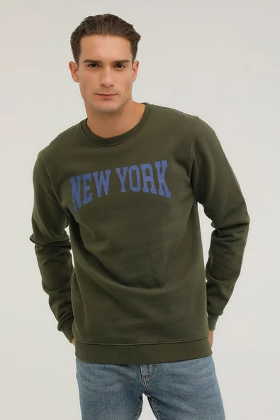 Men Sweat-6 Haki Erkek Sweatshirt