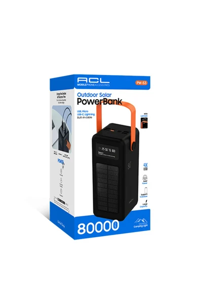 ACL Pw-53 80.000mah Solar Powerbank - Yüksek Kapasiteli Taşınabilir Güneş Enerjili Şarj Cihazı - 3