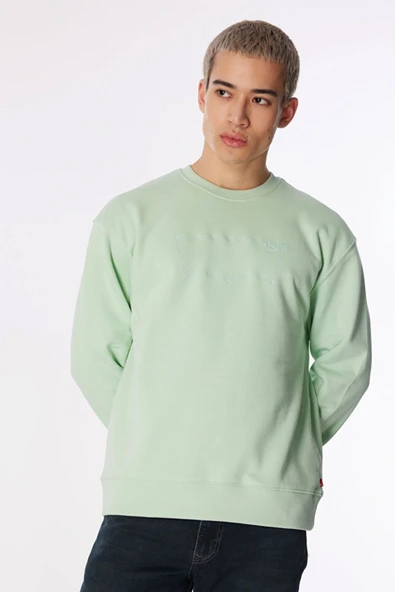 Levis Bisiklet Yaka Yeşil Erkek Sweatshırt A2826-0017_RELAXD GRAPHIC CREW BW C