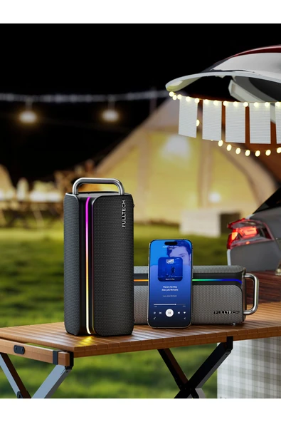 Fulltech Fxs2 Taşınabilir Kablosuz Bluetooth Hoparlör Siyah | 120w Güç, Rgb Işık, Ipx4 Su Geçirmez, - 7