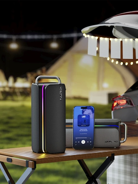 Fulltech Fxs2 Taşınabilir Kablosuz Bluetooth Hoparlör Gri - 120w Güç, Rgb Işık, Ipx4 Su Geçirmez, Tw - 8