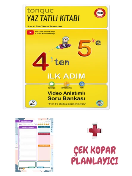 4'ten 5'e Hazırlık Kitabı - Çek Kopar Planlama Defteri - Tonguç Yayınları
