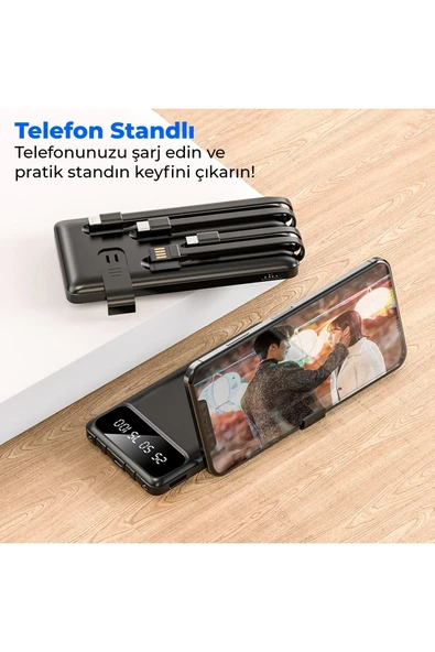 ACL PW-82 10.000mAh Powerbank Siyah - Çoklu Şarj Kablolu, Taşınabilir Şarj Cihazı - 2