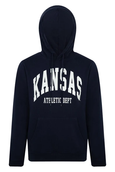 Men Kapüşonlu Sweat Erkek Lacivert Sweatshirt 23189-15