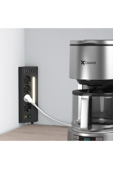 Fulltech Ftr-22 Gece Lambalı Akım Korumalı Çoklu Priz - Siyah - 2