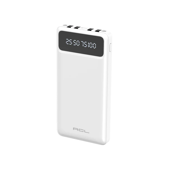 ACL Pw-82 10.000mah Powerbank Beyaz - Çoklu Şarj Kablolu, Hızlı - Taşınabilir Şarj Cihazı