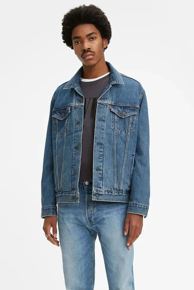 The Trucker Jacket Med Stonewash Indigo Erkek Trucker - 72334-0130
