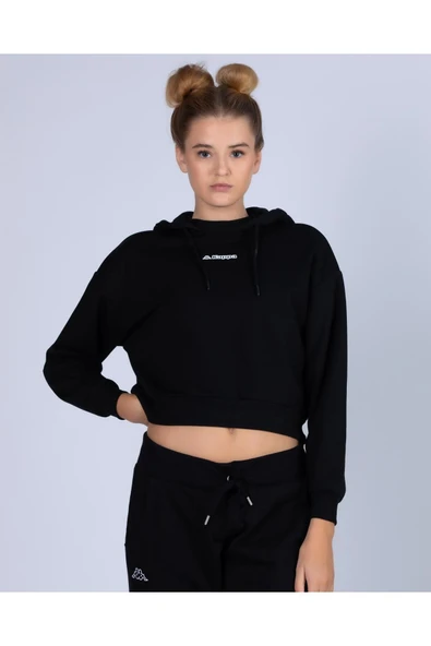 Logo 365 Digi Kadın Siyah Regular Fit Hoodie