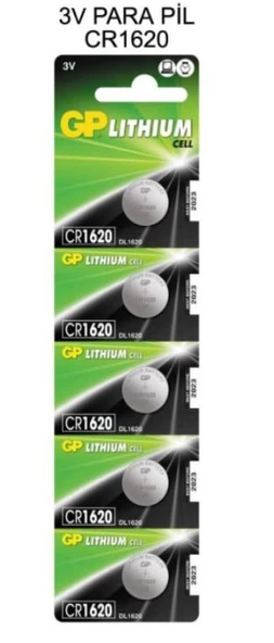 GP Cr1620 3 Volt Lityum Pil 5'li ürün görseli