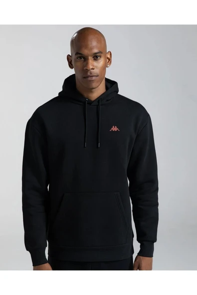Authentic Fuji Erkek Siyah Oversize Fit Hoodie