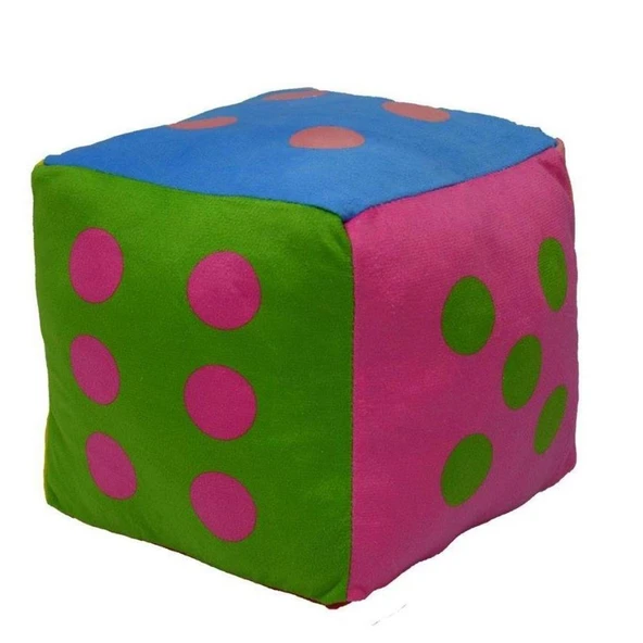 Halley Renkli Peluş Zar 35x35 Cm.