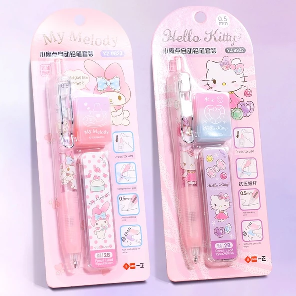 Happy Kitty + Hello Kitty Kalem Seti B Yedek - 0.5mm