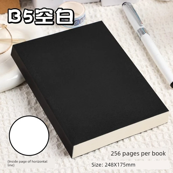 B5 Boş Elmas Siyah Defter - DIY Çıkartma - 2 Adet